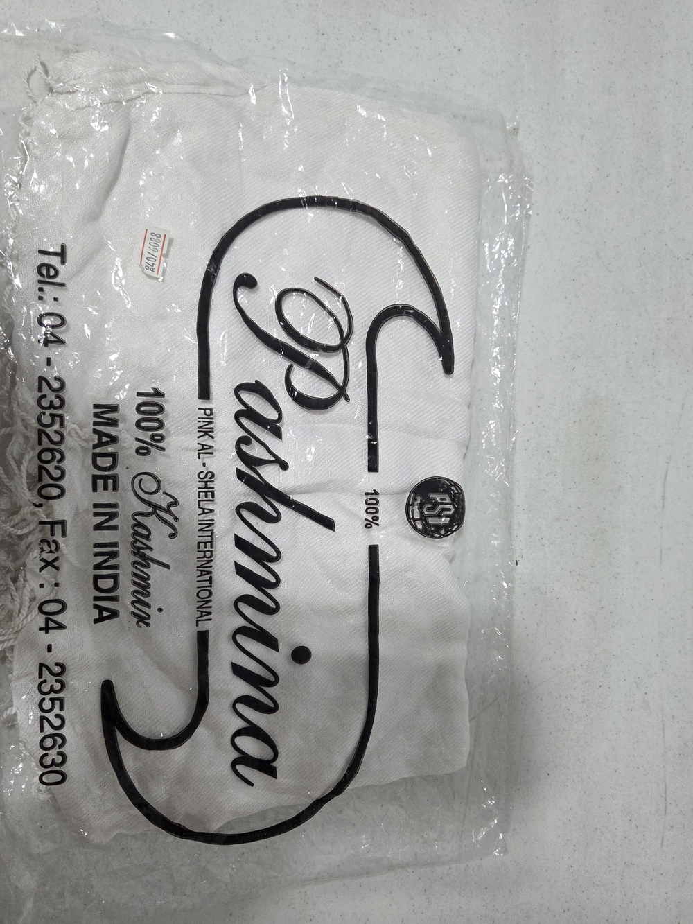 Pashmina White 100% Kashmir Scarf - Made in India